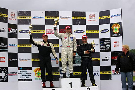 Fra løb 1 Claus Christensen nr. 1, Jørn Vestergaard nr. 2 og Ronni Pedersen nr. 3